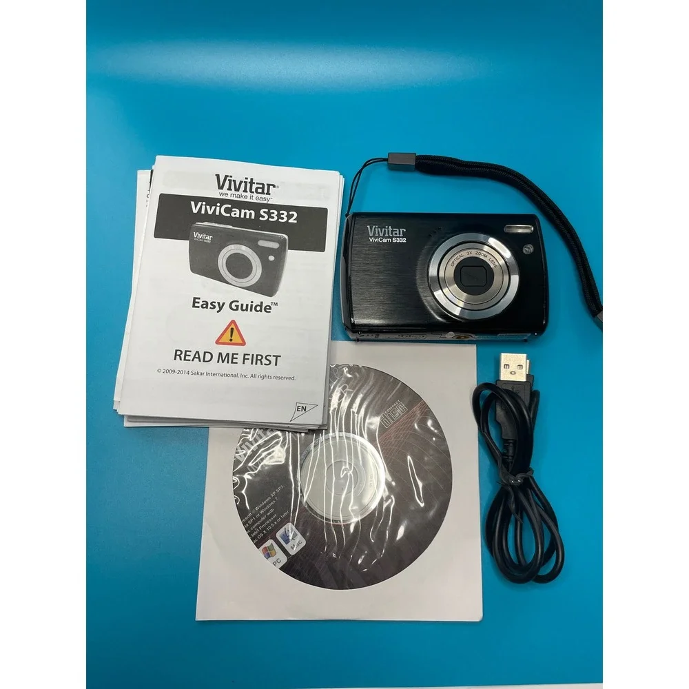 Vivitar ViviCam S332 Digital Camera Black 16.1MP 3x Optical Zoom HD Still Images